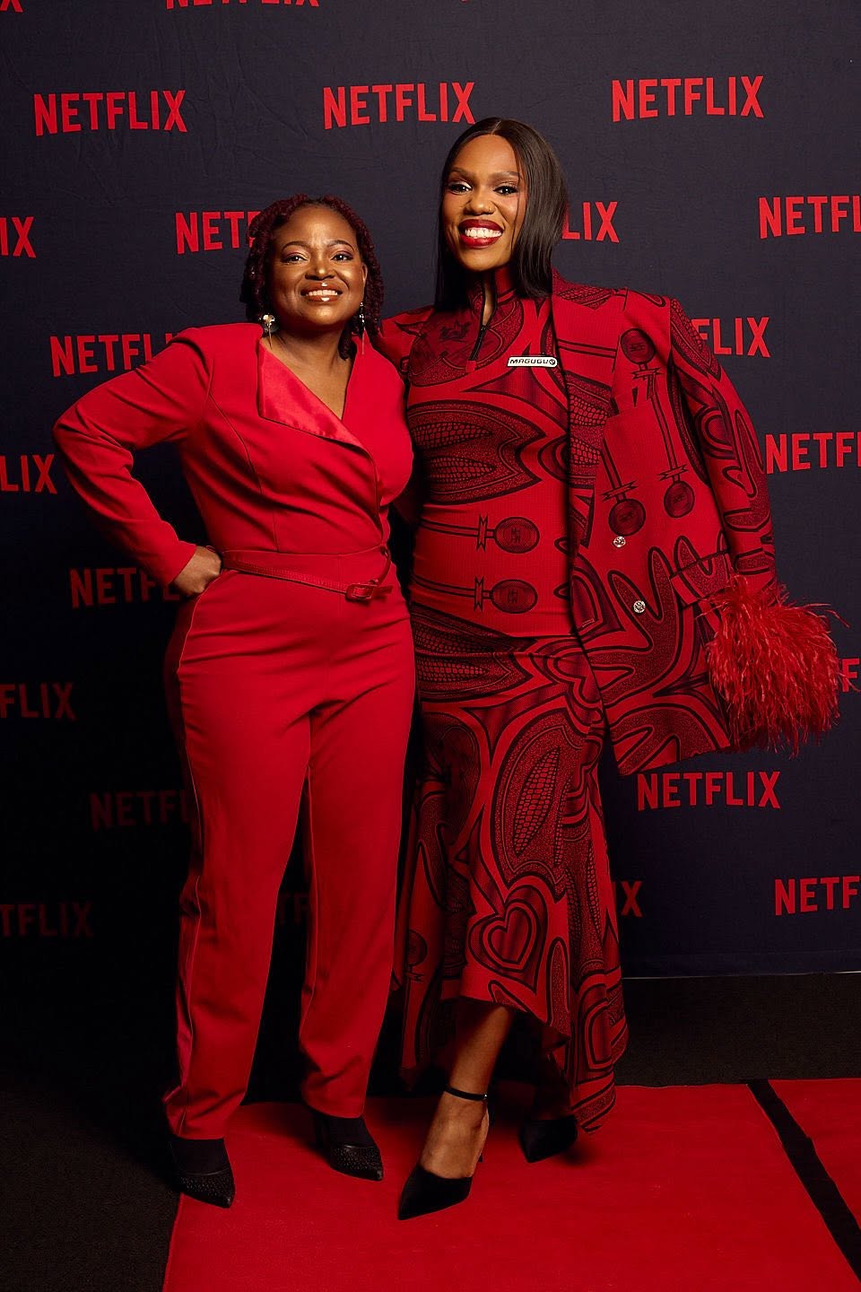 Zimbabwean author Sue Nyathi and Gugu Gumede who playes the character Joyce Gomora. Her book is behind the Netflix hit series The Polygamist (Picture via Facebook - Stainedglasstv Productions)