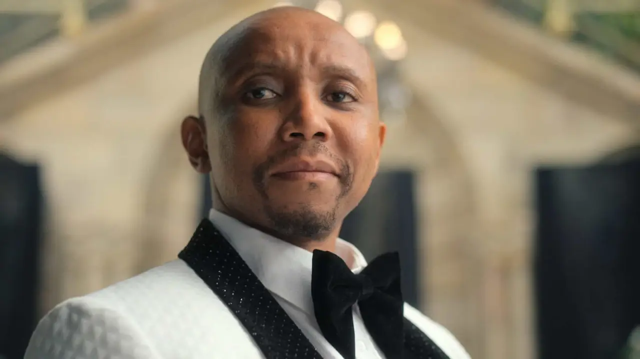 South African actor S'dumo Mtshali has cautioned men against celebrating or emulating Jonasi Gomora, the wealthy and charismatic central character he portrays in Netflix's hit adaptation of Sue Nyathi's bestselling novel, The Polygamist. (Picture via Netflix - Stained Glass TV Productions)
