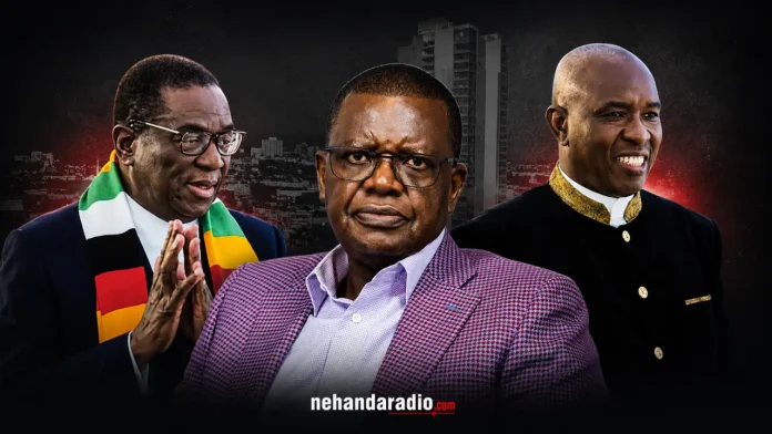 Publisher Trevor Ncube (centre), President Emmerson Mnangagwa (left) and tenderpreneur Kudakwashe Tagwirei (right) - Pictures via Facebook - Trevor Ncube and Social Media