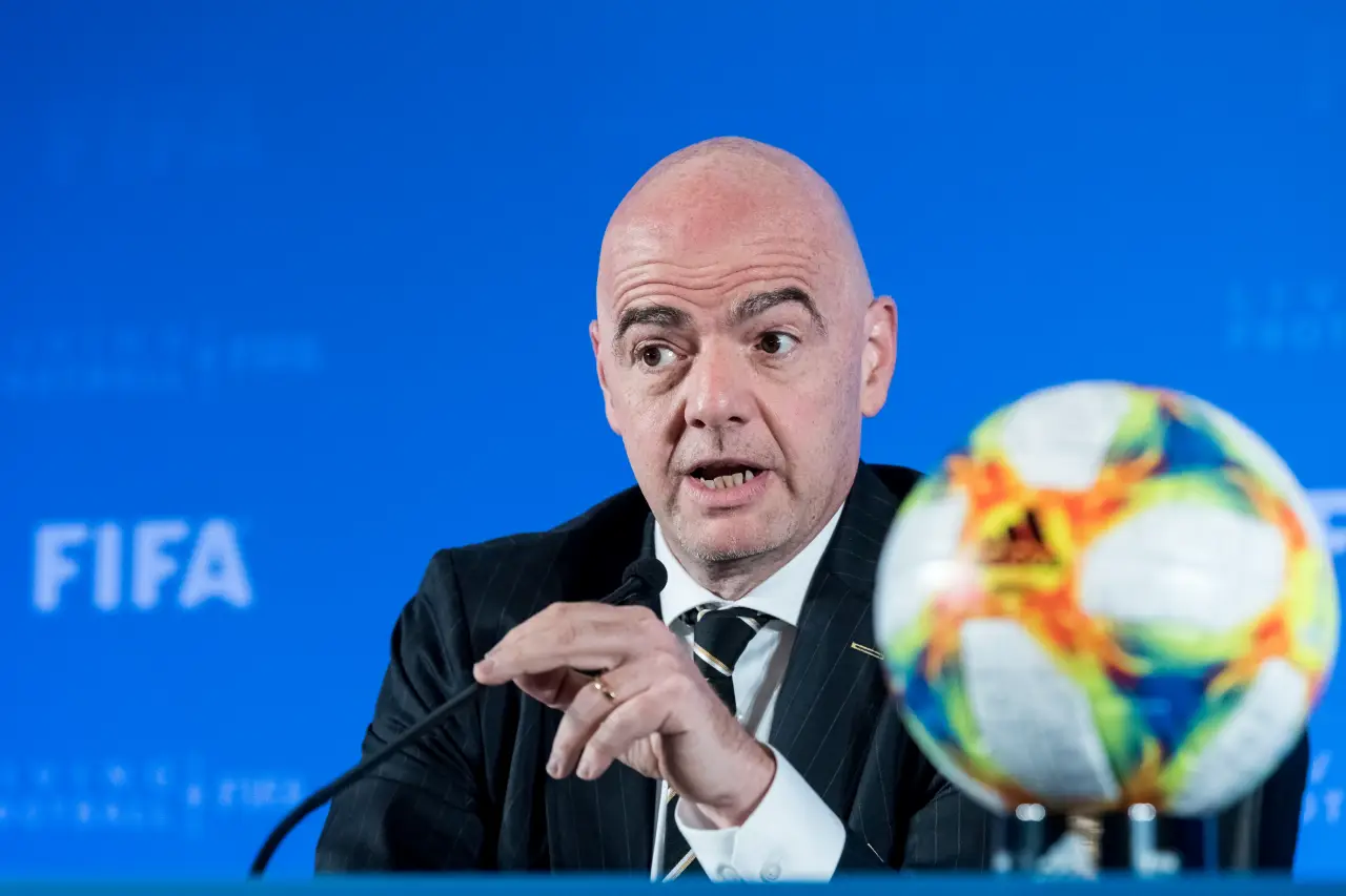 Gianni Infantino, the current president of FIFA, attends the FIFA Council Meeting at which FIFA officially announces that 2021 FIFA Club World Cup will be held in China, in Shanghai, China, 24 October 2019. — Picture by IC Photo via DepositPhotos.com